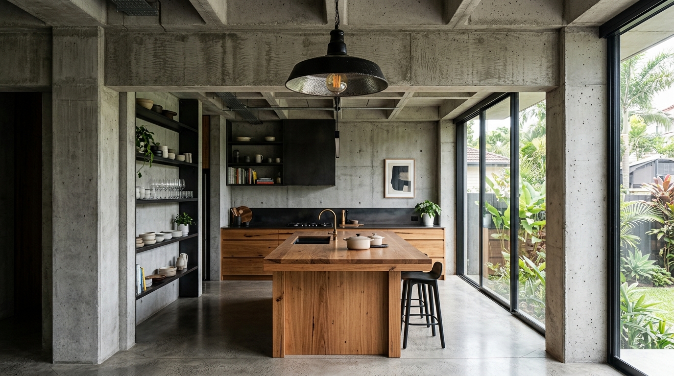 New Farm Grid — kitchen module within the 4.2m structural bay