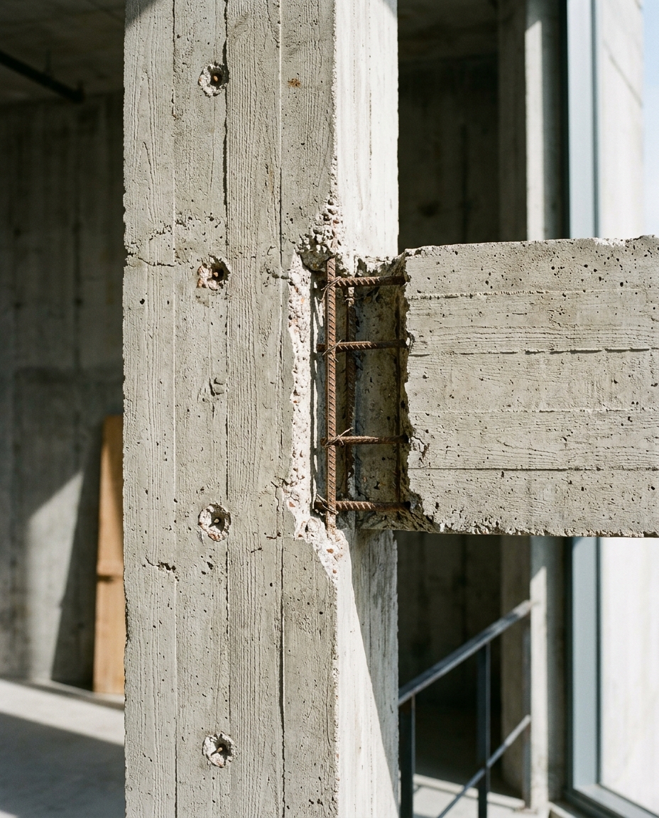 New Farm Grid — concrete column and beam junction detail